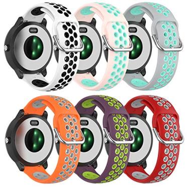 Imagem de Pulseira respirável para Garmin Vivoactive 6/5/3, pulseira de silicone macio de substituição para Garmin Venu Sq 2/Venu 2 Plus/Forerunner 55/Forerunner 165/Vivomove Sport/Vivomove Trend/Approach S40
