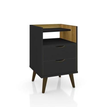 Imagem de Mesa De Cabeceira Decor Com Duas Gavetas Um Nicho E Pés Palitos - ViaN