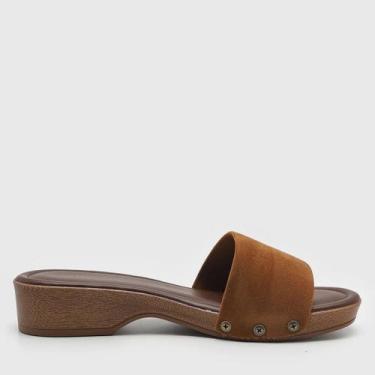 Imagem de Sandália Tamanco Feminino Salto Bloco Beira Rio - Caramelo, 38