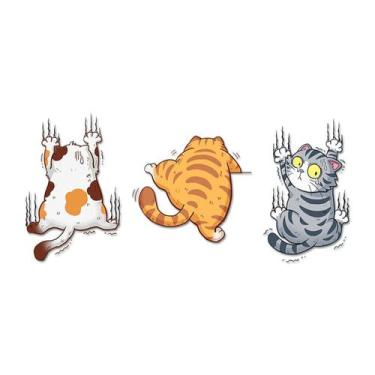 Imagem de Adesivo de carro Scratch Cat Vinyl Three Cats Scratch Cover - Fsforcar
