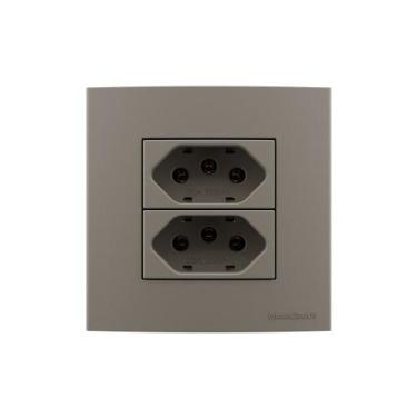 Imagem de Placa para Móveis 80x80 com Tomada Dupla MarGirius Sleek Colors 2P+T 2