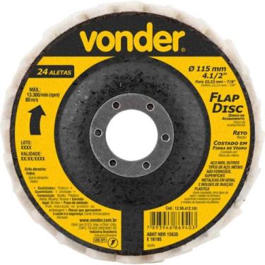 Imagem de Flap-Disc Disco De Acabamento 4.1/2 - 115mm Reto Vonder
