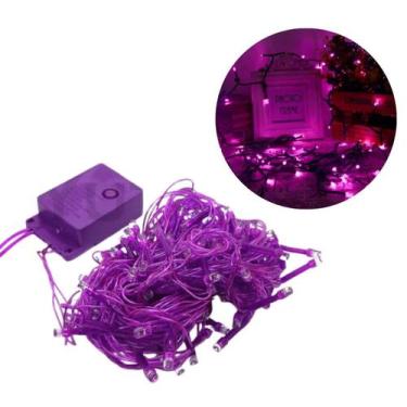 Imagem de Pisca Pisca 220v Natal Led 100 Lâmpadas 8 funções 8 Metros Roxo - Fuxi