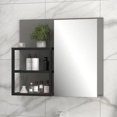 Imagem de Espelheira para Banheiro 66x77cm Safira Cimento