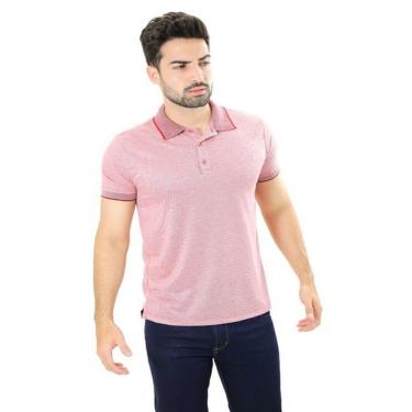 Imagem de Camiseta Masculina Gola Polo Branco Bordô Prime Furta-cor Viscose Luxo