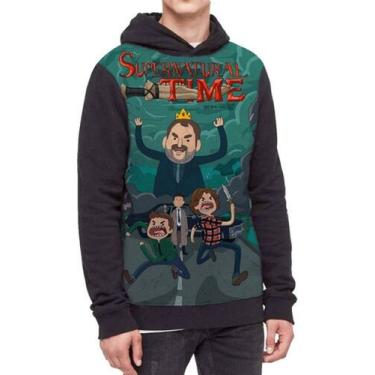 Imagem de Moletom Com Capuz Supernatural Hora De Aventura  Ref:246 - smoke, Pret