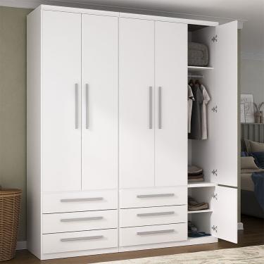 Imagem de Guarda-Roupa 5 Portas 6 Gavetas Modular 1310 Ilan Branco