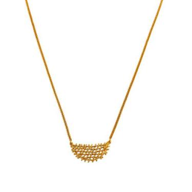 Imagem de Colar Feminino Banhado a Ouro 18K Semijoia Pingente Aramado 45 cm Ciel