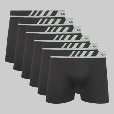Imagem de Kit 6 Cuecas Lupo Boxer Microfibra Sem Costura 00671, Chumbo, P