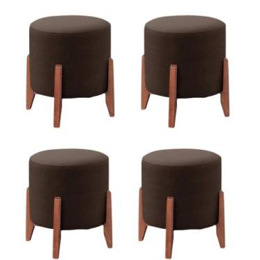 Imagem de Conjunto 04 Puff Thor Banqueta Pés Madeira Catânia Recepção - Straso D