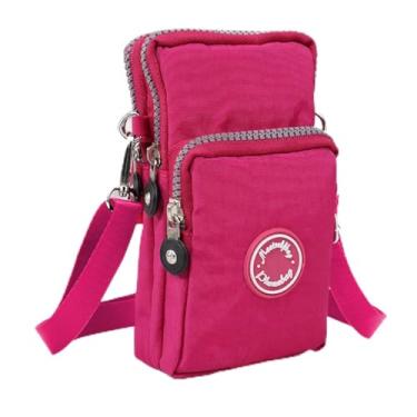 Imagem de Bolsa tiracolo feminina - Mini bolsas de telefone com carteira - Bolsa de braço - vermelha