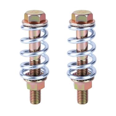 Imagem de 2 peças de parafuso e mola de escape, sistema de escape de aço carbono, parafusos coletores de tubo de flange com porcas, kit de reparo universal para carros, caminhões, SUVs, peças de reposição e