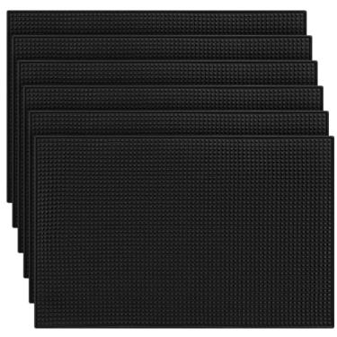 Imagem de Tioncy 6 peças de tapete de bar para bancada 45,7 x 30,5 cm antiderrapante tapete de serviço de bar de café de borracha para barman, pratos quentes, restaurantes, barbearia, tosqueiras, almofadas