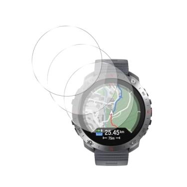 Imagem de [Pacote com 3] Protetor de tela de vidro temperado compatível com Polar Grit X2 Pro Titan Outdoor Watch, dureza 9H, anti-arranhões, anti-impressão digital, antibolhas, fácil instalação com