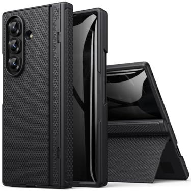 Imagem de BXYJY Capa para Samsung Galaxy Z Fold 7 com suporte, protetor de tela de privacidade frontal, proteção de dobradiça, capa rígida à prova de choque, capa protetora de corpo inteiro para Samsung ZFold 7