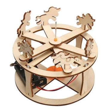 Imagem de Kit de experimentos científicos STEM de carrossel elétrico de madeira 
