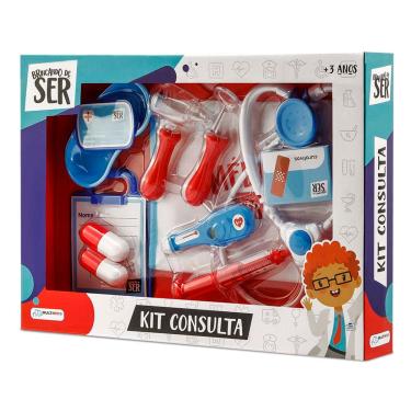 Imagem de Brincando de Ser Kit Consulta Médico com Acessórios Azul/Vermelho Multikids - BR959