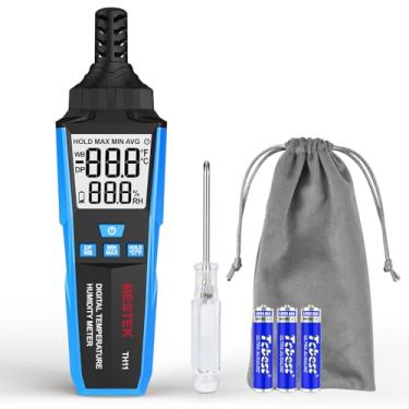 Imagem de MESTEK medidor de umidade de temperatura, higrômetro digital de alta precisão com ambiente, ponto de orvalho, temperatura de bulbo úmido para ambientes internos e externos, termômetro com mi