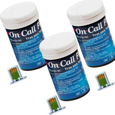 Imagem de 150 Tiras Medir Glicose On Call Plus 2 Fitas Medir Glicemia Azul - ok 