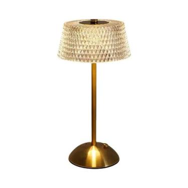 Imagem de Luminária De Mesa De Vidro LED Recarregável Com Toque Para Quarto, Dec