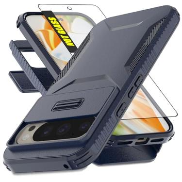 Imagem de AWZHYDT Capa para Google Pixel 10 e 10 Pro/Capa para Pixel 9 e 9 Pro | Capa de câmera deslizante integrada e protetor de tela [2 em 1] Capas protetoras resistentes à prova de choque (16 cm/azul)