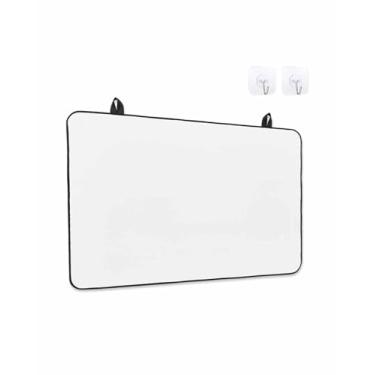 Imagem de Capas superiores de fogão para fogão elétrico 78 x 61 cm, protetor de fogão de vidro branco resistente ao calor, cor sólida branco puro, arte minimalista, arte minimalista, tapete de bancada