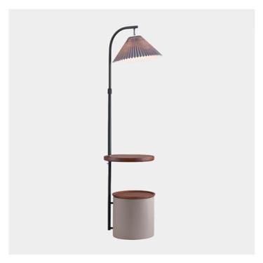 Imagem de Luminária de chão Candeeiro de pé madeira - para quarto e sala estar moderno meados do século com mesa centro para quinta(Brown)