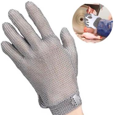 Imagem de Luva Anti Corte Malha de Aço Inox Açougueiro Carnes Peixes Frigorifico