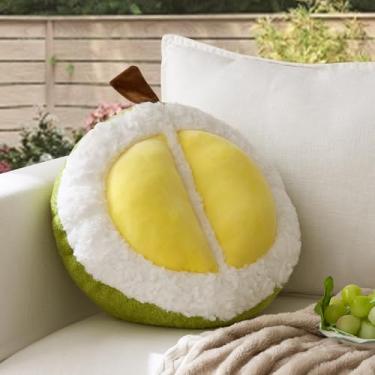Imagem de GIGIZAZA Almofadas Durian Lindas Almofadas Verdes Decorativas Estéticas para Quarto, Almofada Divertida Exclusiva para Sofá 35 cm Almofadas de Frutas Funky