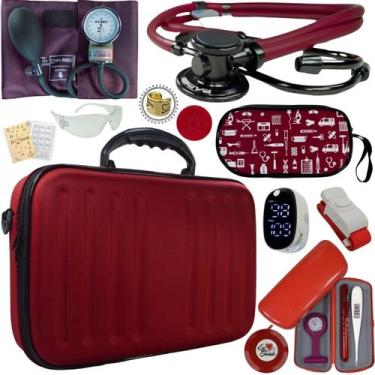 Imagem de Kit Enfermagem Aparelho De Pressao Estetoscopio Duplo Bic COMPLETO, PA