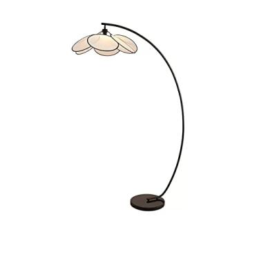 Imagem de Luminária de chão Luminária de chão minimalista retrô para sala estar, sofá, villa chinesa, lâmpada para pesca (sem fonte luz)(Beige)