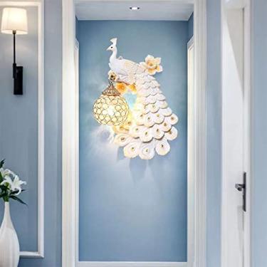 Imagem de Luminária de parede Pavão Criativa Europeia, Arte Contemporânea, Sala de Estar, Quarto, Escritório, Quarto Infantil, Hotel, Villa, Corredor, Luz Decorativa LED (BC Direita)