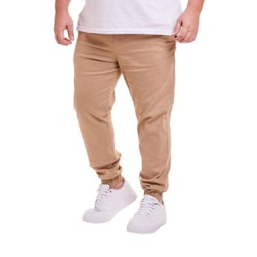 Imagem de Calça Plus Size Jogger Jeans Sarja Colorida Masculina Punho - Daze Mod