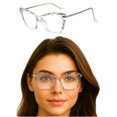 Imagem de Armação de Óculos de Grau Feminino Transparente 3D NF A1 - Óculos20v