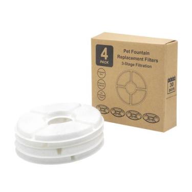 Imagem de Kit 4 Refis de Filtro Bebedouro Purificador Fonte De Água Gato Cão Pet