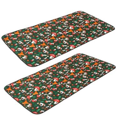 Imagem de 2 peças de forros de gaiola de porquinho-da-índia, 123 cm x 61 cm, almofada de treinamento de xixi reutilizável, rápida e super absorvente, base impermeável fácil de limpar, tapete lavável de coelho