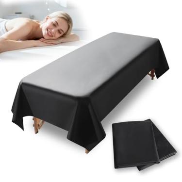 Imagem de Lençóis de mesa de massagem à prova d'água, tapete de cera de PVC à prova de óleo, 221 cm x 129,5 cm, capa de mesa de massagem reutilizável, capa de cama de massagem fácil de limpar, tapete de cera