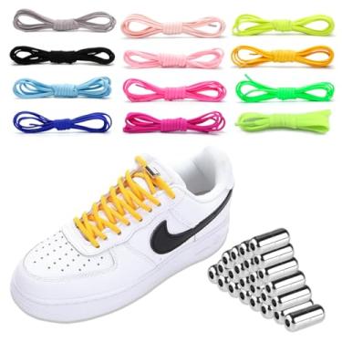 Imagem de 2 pares de cadarços elásticos sem amarração com trava de cápsula semicírculo - botões de pressão de liberação rápida corrida esportes para caminhada, corrida, academia, rosa