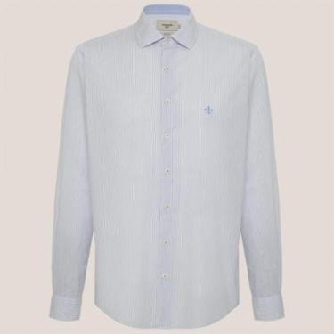 Imagem de Camisa Slim Dudalina Listrada Slub Masculino-Masculino