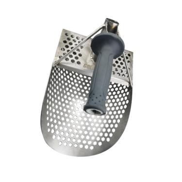 Imagem de 1Pc Metal Filter Sand Scoop Shovel Stainless Steel Digging Tool with Holes for Underwater Treasure Hunting Durable Design with Random Handle Color