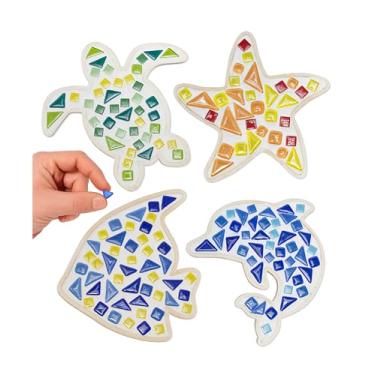 Imagem de Little Jupiter Kit de mosaico DIY – Constrói 4 diferentes peças de arte em mosaico marítimo – As artes e artesanato perfeitos para meninas e meninos de 8 a 12 anos - Atividades de conjunto de arte