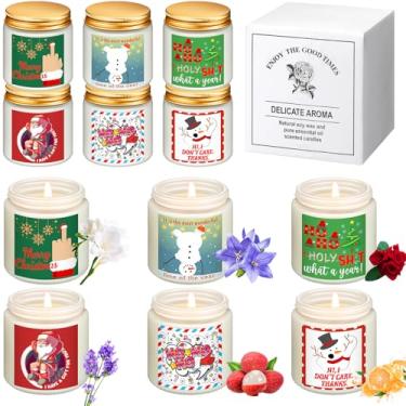 Imagem de Conelist 12 peças de velas engraçadas perfumadas de Natal, presentes engraçados para mulheres, velas ofensivas, criatividade, decoração de Natal, 100 ml, vela de cera de soja para o ano novo, dê a