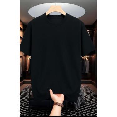 Imagem de Camiseta Masculina Manga Curta Básica Em Algodão Macio - GlauF, Preto,