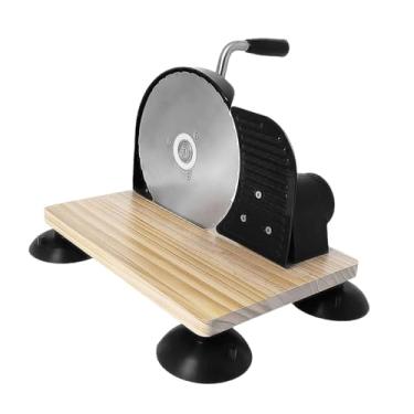 Imagem de DimyFew Fatiador de pão rotativo, máquina de fatiar queijo, caseiro, suave, compacto, uniforme, ferramenta de cozinha para assar, fatiar pão manual, Preto