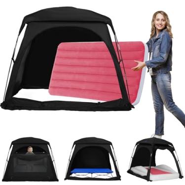 Imagem de KNOCLOC Barraca blackout para cama de viagem infantil com certificação CPC, barraca blecaute para colchão de ar infantil inflável, berço portátil, fácil configuração, cápsula de dormir para bebês
