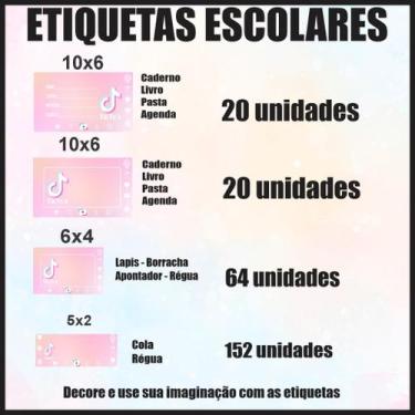 Imagem de Etiqueta Adesiva Escolar em Vinil Tema Personagem Diversos - Dekal Dec