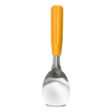 Imagem de Descaroçador de abóbora resistente e colher de polpa | Ferramenta de entalhe manual com alça | Raspador removedor de núcleo de frutas e vegetais para abóbora de Halloween