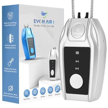 Imagem de Purificador de ar portátil para viagens com 50 m de íons/cm³ | Mini colar ionizador, sem filtro, sem manutenção | Purificador de ar pessoal pequeno, recarregável de 500 mAh, tempo de execução de 120H