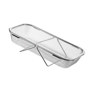 Imagem de Cesta de drenagem telescópica de aço inoxidável, cesta de drenagem de cozinha retrátil com malha fina para lavar legumes, frutas, drenar macarrão e secar pratos (pequeno)