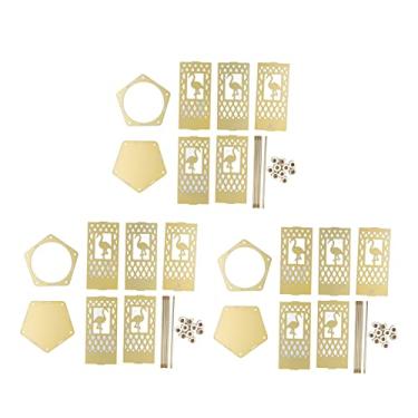 Imagem de Metal montado caneta titular ouro oco padrão flamingo superfícies chapeamento diy caneta titular para escritório em casa escola desktop